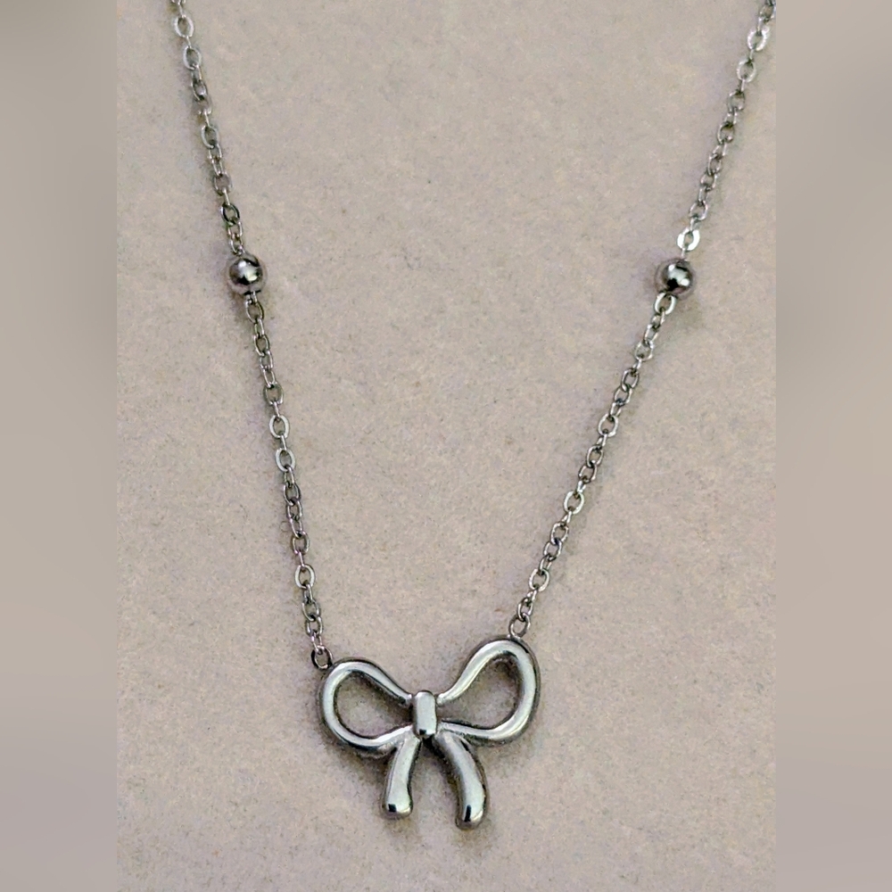 Lyla Stainless Steel Bow Necklace